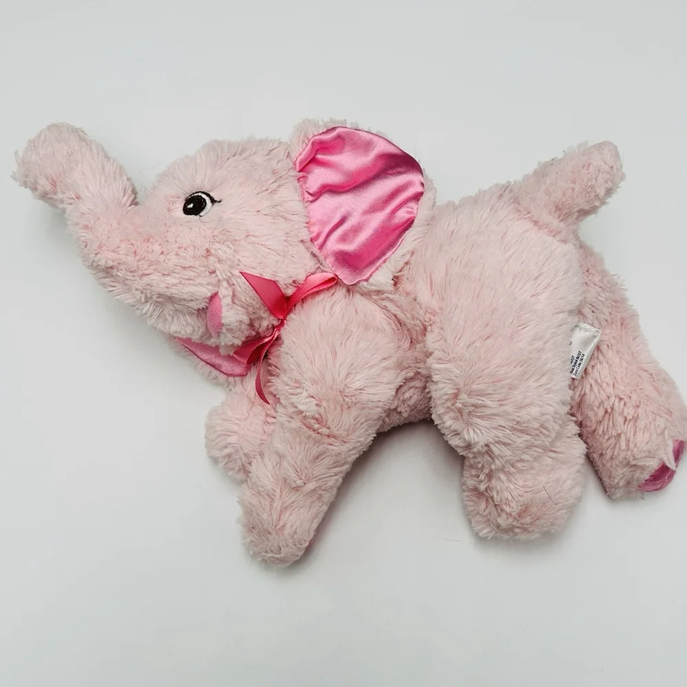 Garanimals Elephant Pink Plush Stuffed Animal 11” Lovey Toy Floppy Satin Accents